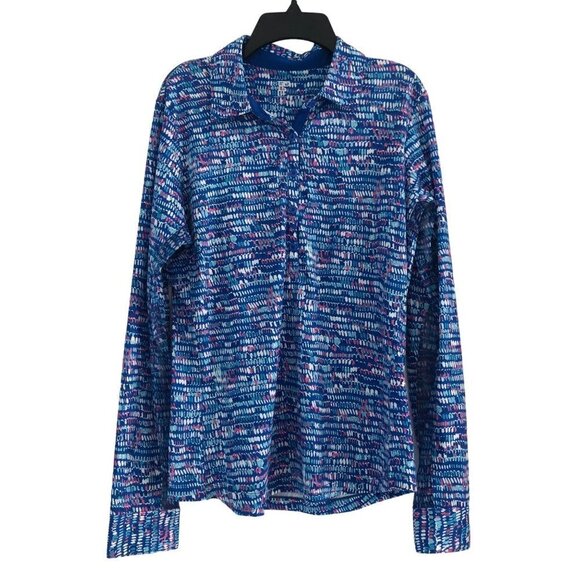 EP Tops - Ep Pro Women's Print 1/4 Zip Golf Pullover Blue Size M Medium Excellent